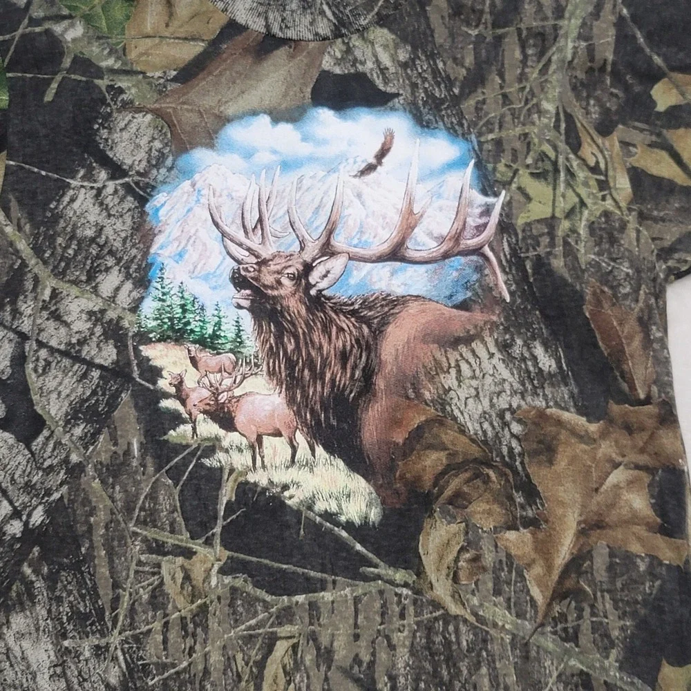 Mossy Oak Kids Camo T Shirt Size XL Short Sleeve Camouflage Casual Elk